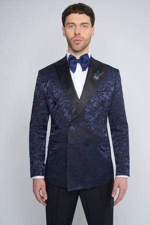 Open image in slideshow, Ashton Blue Jacquard Suit
