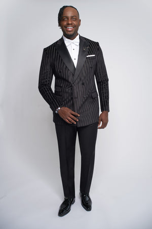 Ashton Velour Stripe Suit