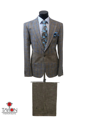 Open image in slideshow, Gray/Blue Windowpane - Size 40
